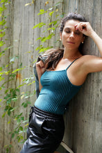 Load image into Gallery viewer, Fitted Ribbed Velvet Cami Bodysuit