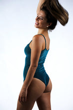 Load image into Gallery viewer, Fitted Ribbed Velvet Cami Bodysuit