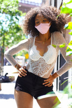 Load image into Gallery viewer, Long-Sleeved V-neck Perspective Backless Lace Bodysuit