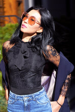 Load image into Gallery viewer, Tie front Long Lace Sleeve Bodysuit