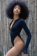 Load image into Gallery viewer, Stylish zip-up tight high stretch thumb hole thick bodysuit