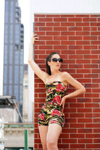 Load image into Gallery viewer, Tube Top Camo Form-fitting Short Unitard Romper Bodysuit