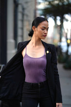 Load image into Gallery viewer, Fitted Ribbed Velvet Cami Bodysuit