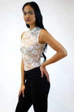 Load image into Gallery viewer, Tie Up Back Floral Lace Bodysuit