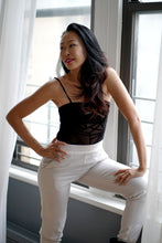 Load image into Gallery viewer, Geo Flocked Mesh Sheer Bodysuit Without Panty
