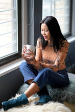 Load image into Gallery viewer, Sheer Mesh Long Sleeve Print Bodysuit