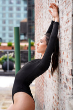 Load image into Gallery viewer, Solid Color Stretch Deep V Sexy Elegant Bodysuit - Black