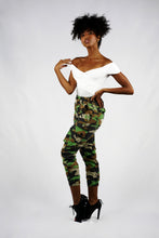 Load image into Gallery viewer, Off Shoulder Short Sleeve Crisscross Design Bodysuit