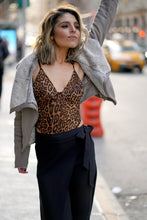 Load image into Gallery viewer, Leopard Print Cut-Out Back Teddy Bodysuit