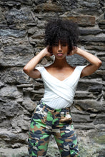 Load image into Gallery viewer, Off Shoulder Short Sleeve Crisscross Design Bodysuit