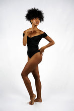 Load image into Gallery viewer, Off Shoulder Short Sleeve Crisscross Design Bodysuit