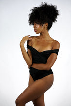 Load image into Gallery viewer, Off Shoulder Short Sleeve Crisscross Design Bodysuit