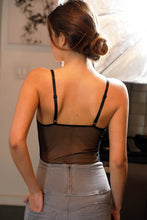 Load image into Gallery viewer, Eyelash Lace Sheer Striped Mesh Teddy Bodysuit