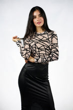 Load image into Gallery viewer, Sheer Mesh Geometric Bodysuit