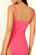 Load image into Gallery viewer, Solid Rib-knit Cami Skinny Bodysuit.