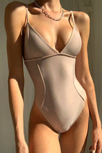 Load image into Gallery viewer, Solid color stretch adjustable straps sexy stylish bodysuit - blush