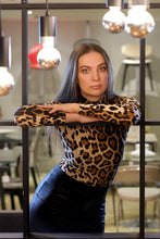 Load image into Gallery viewer, Mock Neck Leopard Print Bodysuit