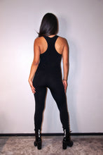 Load image into Gallery viewer, Basic Black Form-fitting Unitard Bodysuit