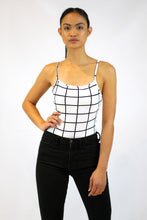 Load image into Gallery viewer, Plaid Cami Skinny Bodysuit