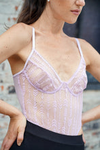 Load image into Gallery viewer, Floral Lace Sheer Teddy Bodysuit - Lilac