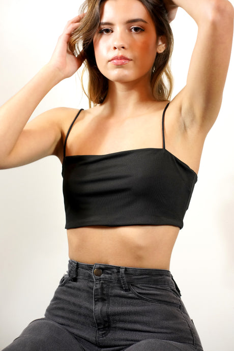 Solid Fitted Crop Cami Top